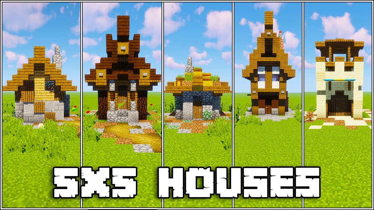 5 Minecraft 5x5 Houses [Tutorial]