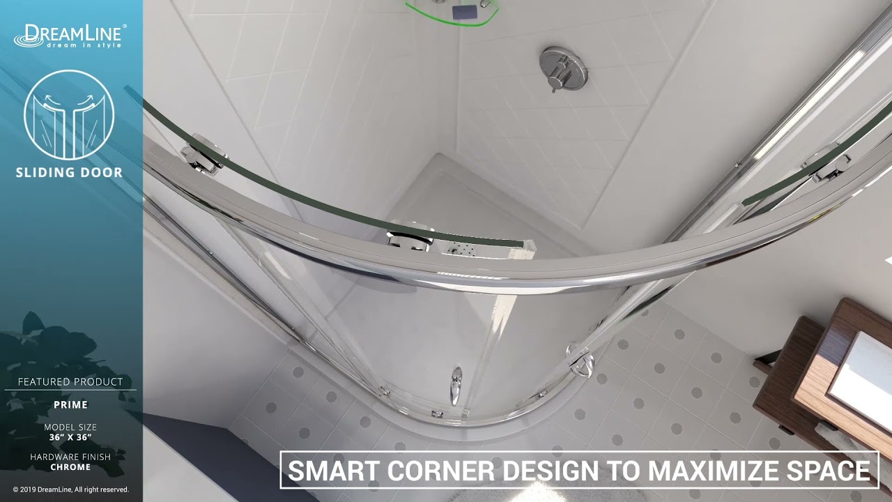 DreamLine Prime Frameless Shower Enclosure | Hinged Opening