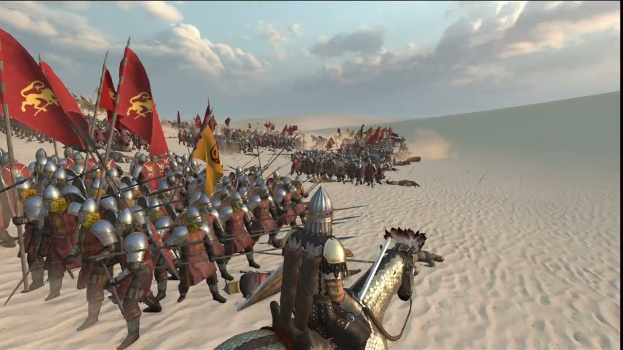 Mount & Blade II: Bannerlord Epic Battle Vlandian Pikemen vs Aserai Cavalry (Best Formation)