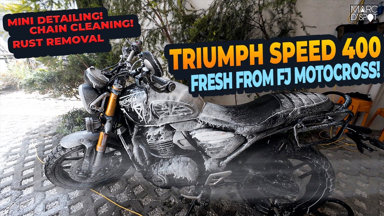 TRIUMPH SPEED 400 BIKE WASH | DIY DETAILING | DJI OSMO ACTION 4
