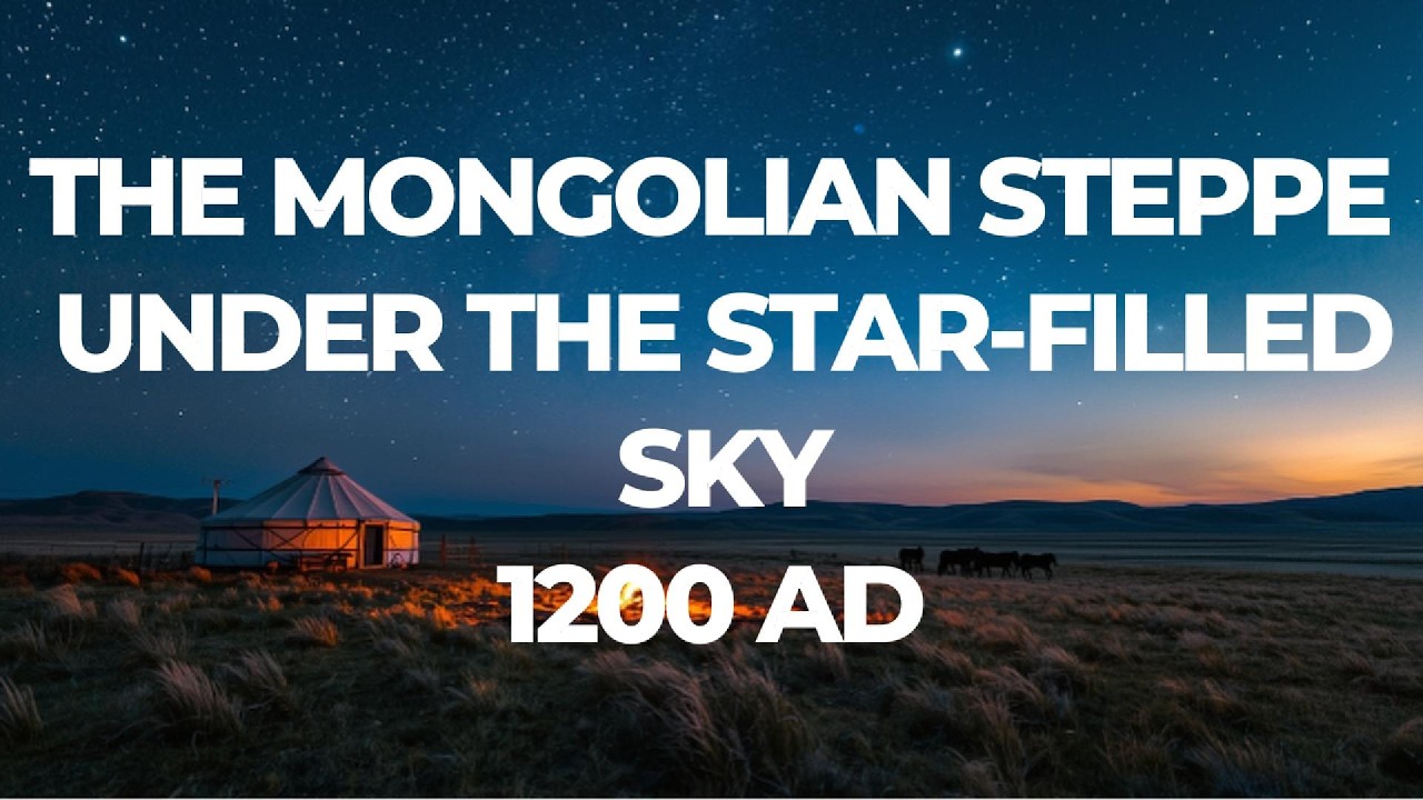 The Mongolian Steppe Under the Star filled Sk