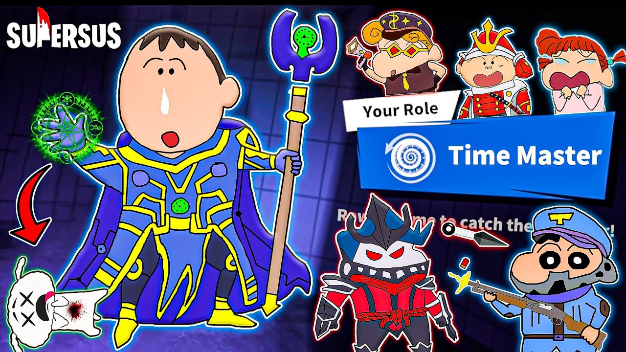 Bochan became time master in super sus and control time 😱🔥 | Shinchan playing among us 3d 😂 | funny