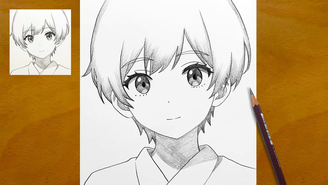 Drawing Anime Boy Step by Step || Cute and Simple Anime Character || Pencil Sketch