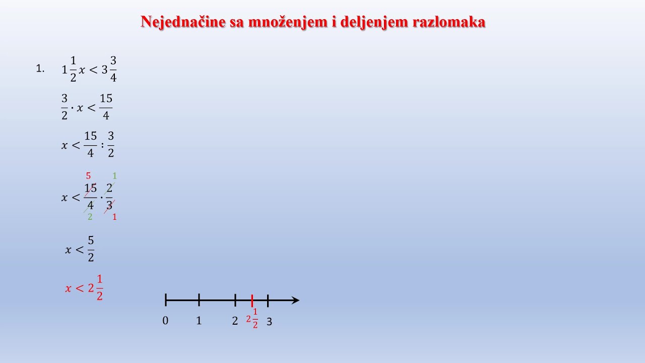 Nejednačine sa množenjem i deljenjem razlomaka