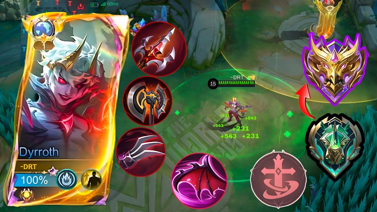 DYRROTH NEW CHEAT LIFESTEAL BUILD THAT CAN RANK UP 100% FASTER -MOBILE LEGENDS
