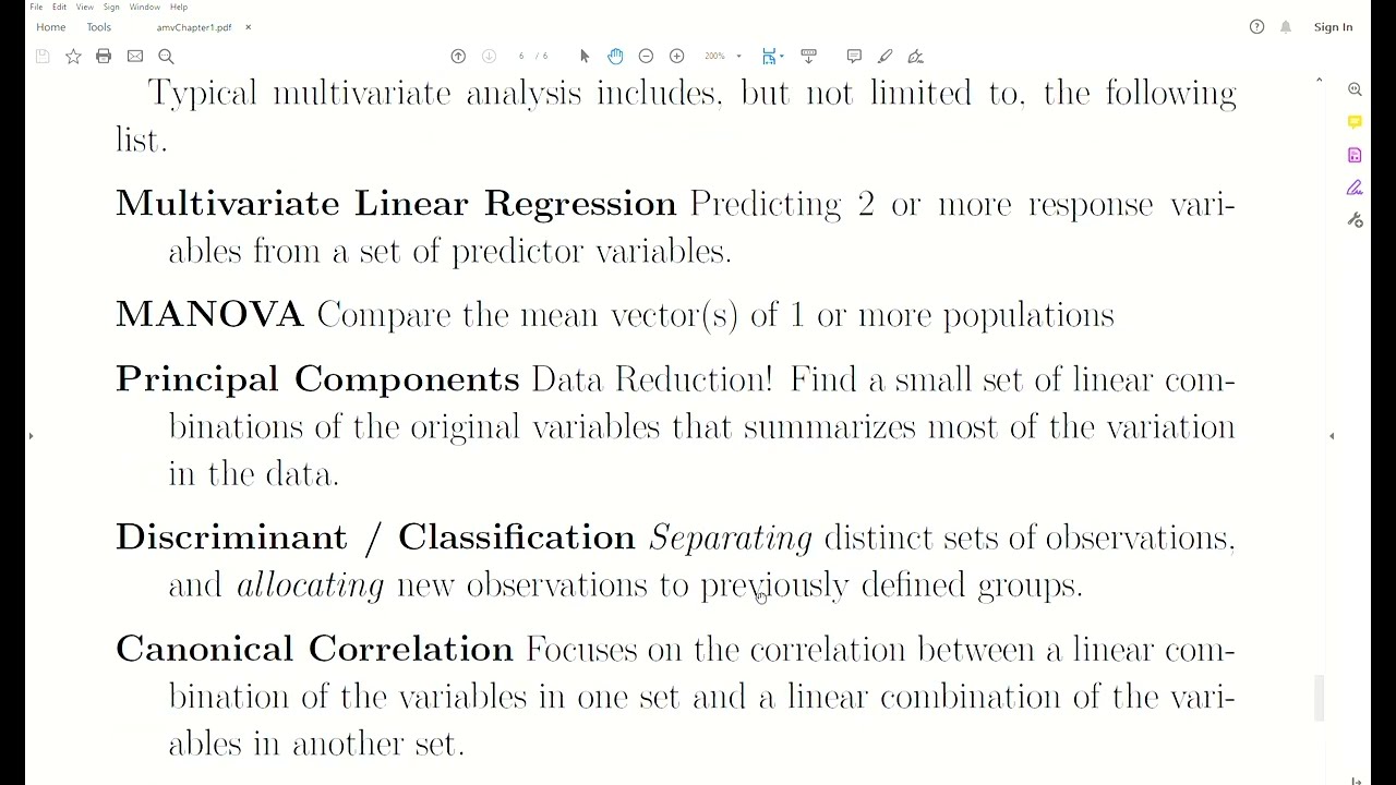 amv1 - Intro to Applied Multivariate Analyses