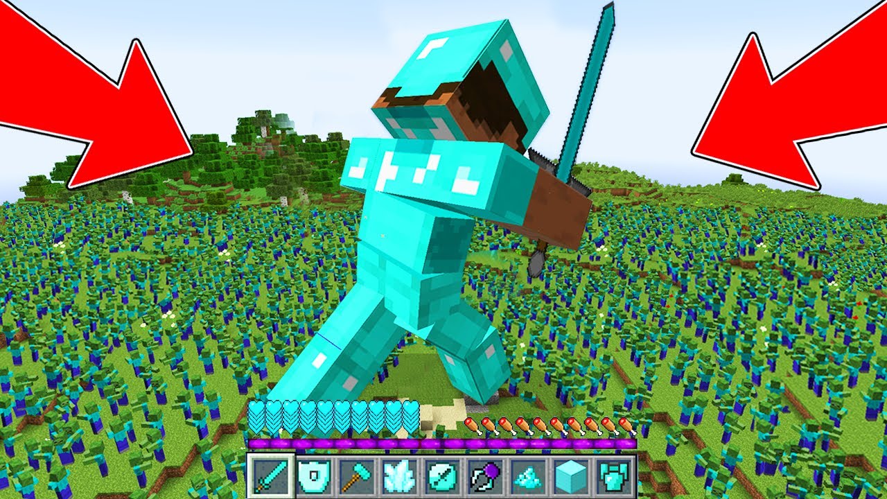 TITAN DIAMOND PRO VS 1000000 ZOMBIE NOOB IN MINECRAFT! PRO LIFE 1 MINECRAFT BATTLE