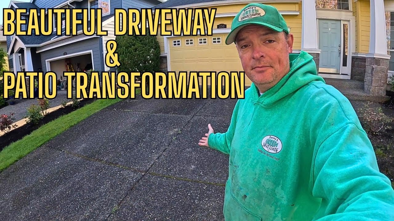ASMR Driveway and Patio Cleaning, Satisfying Curb Appeal. 