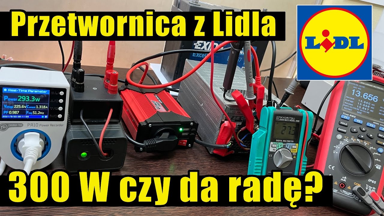 Przetwornica samochodowa z Lidla 300W z 12V na 230V Ultimatespeed USSW 300 B2 Test