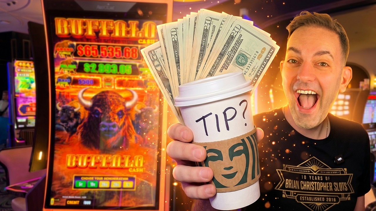 Tipping My Barista $100's If She Picks The Winning Slot Machine!