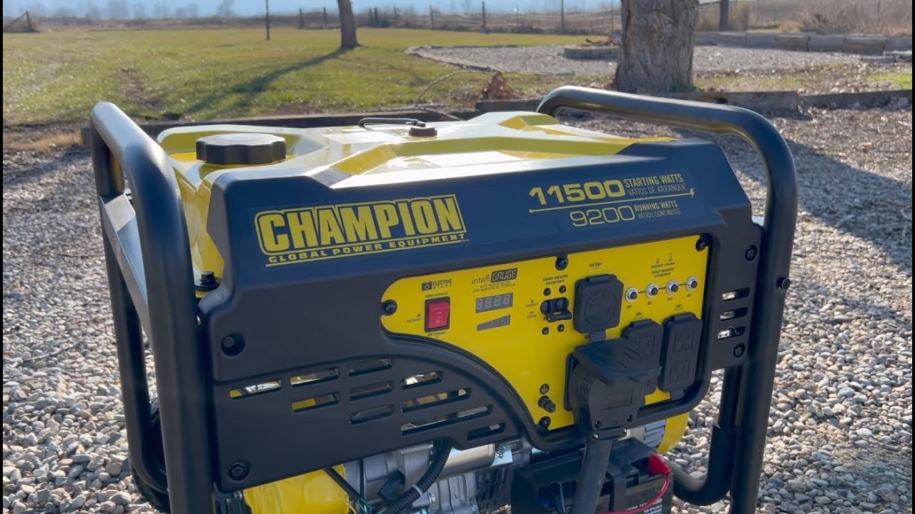 Генератор Champion 11500/9200 Вт — первый запуск, подключение к розетке дома