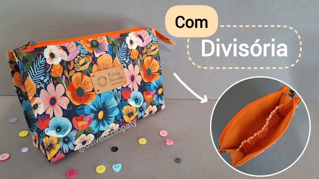 Nécessaire com divisória! Basic toiletry bag! #howto 
