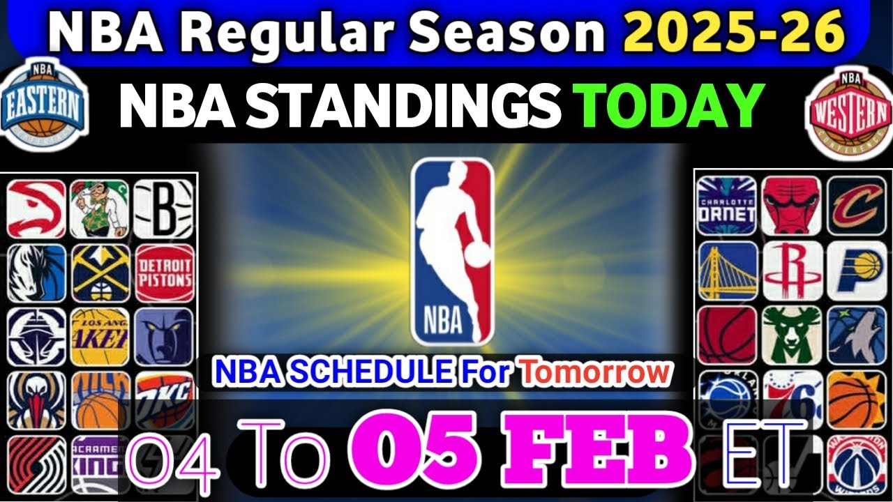 NBA Standings Today 04/02/2026 | Games Result | Games Schedule For Tomorrow 5 Feb