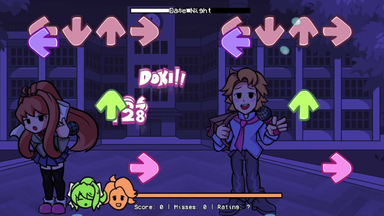 FNF Date Night, but a remix featuring Monika and Senpai (Happy Valentines Day)