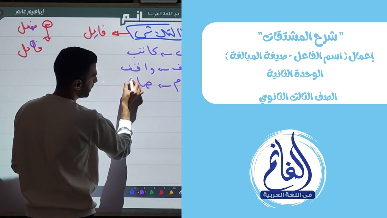 شرح المشتقات | إعمال اسم الفاعل وصيغة المبالغة | الوحدة الثانية | نحو | الصف الثالث الثانوي 