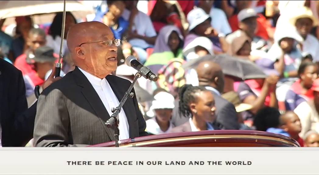 President Jacob Zuma attends the Good Friday Church Service at Universal Church, Ellis Park Stadium