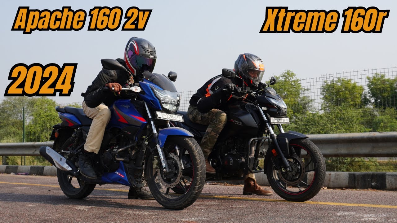 TVS Apache 160 2V vs Hero Xtreme 160r Drag Race