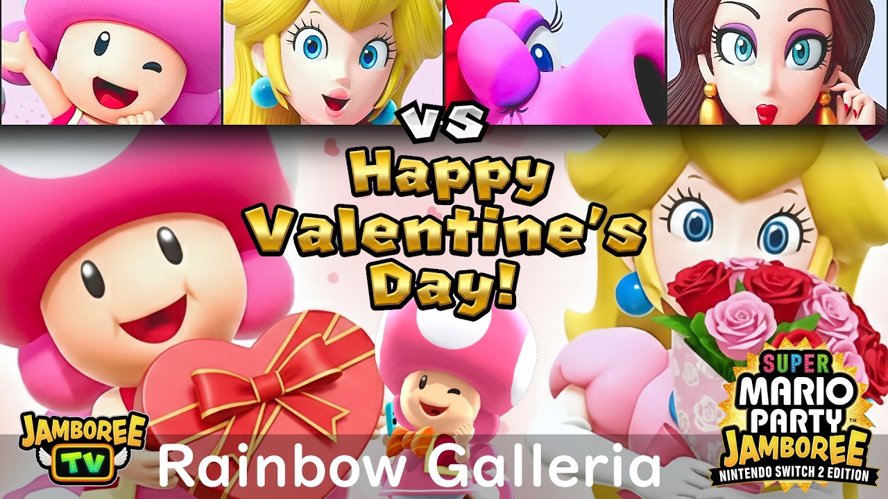 Super Mario Party Jamboree TV Toadette & Peach vs Birdo & Pauline in Rainbow Galleria