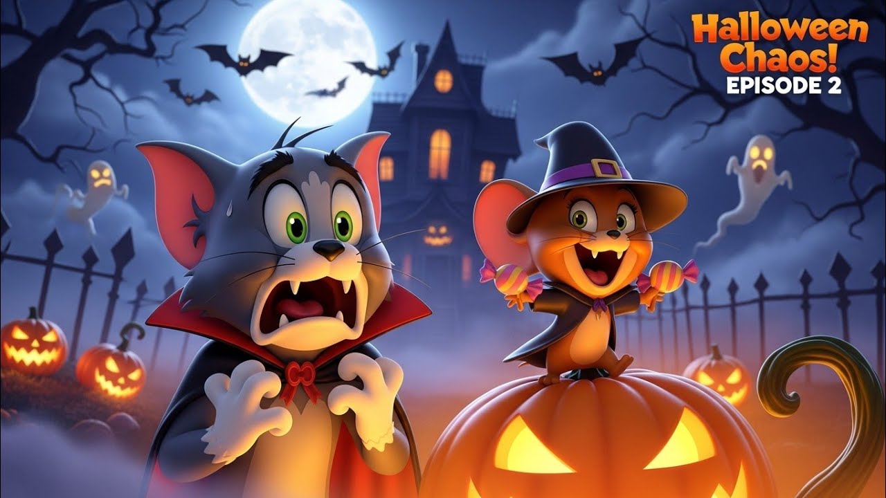 Halloween Night Fun With Tom & Jerry 🐱🐭🎃 | Spooky Chase & Funny Moments | 3D Cartoon Episode 2