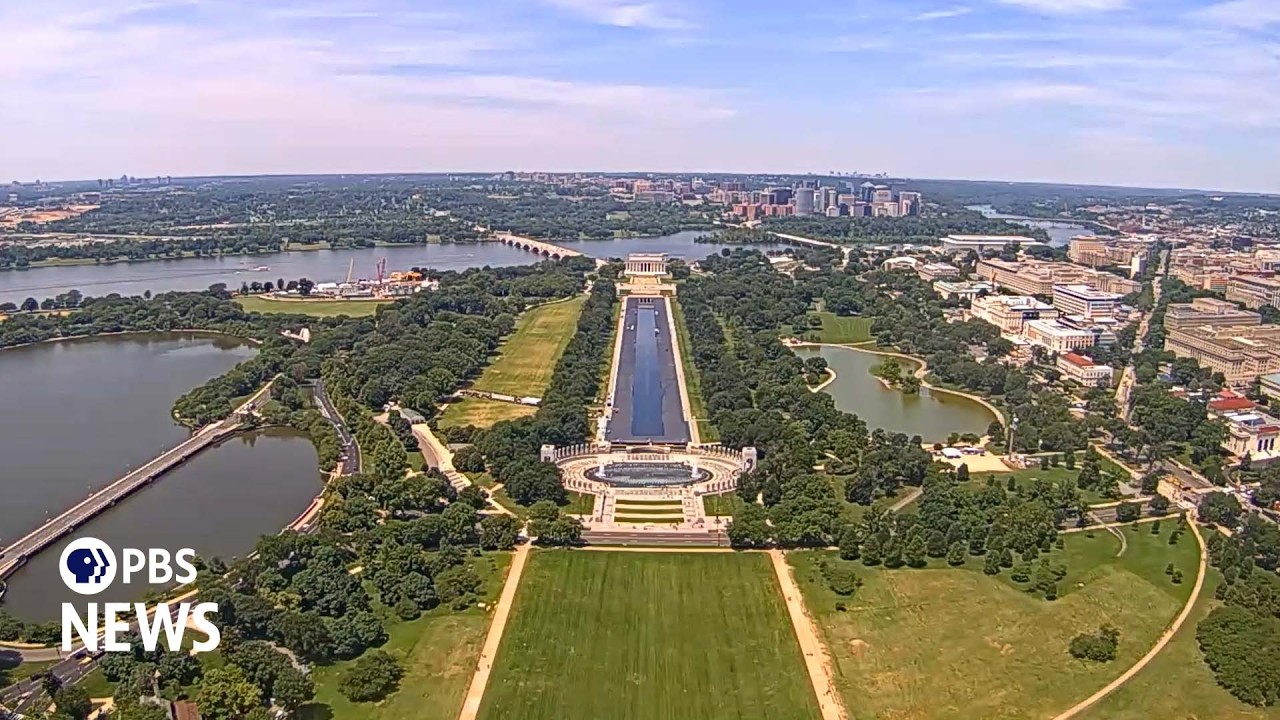 TIMELAPSE: Lincoln Memorial Reflecting Pool refills with water after Trump paint job