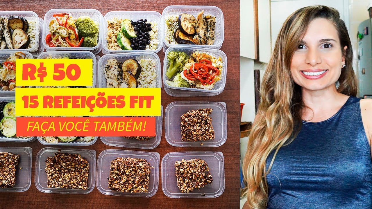 R$50 - MARMITA FITNESS DA SEMANA TODA - FRANGO (café da manhã, almoço e jantar)/ Receita fit #Ep.7