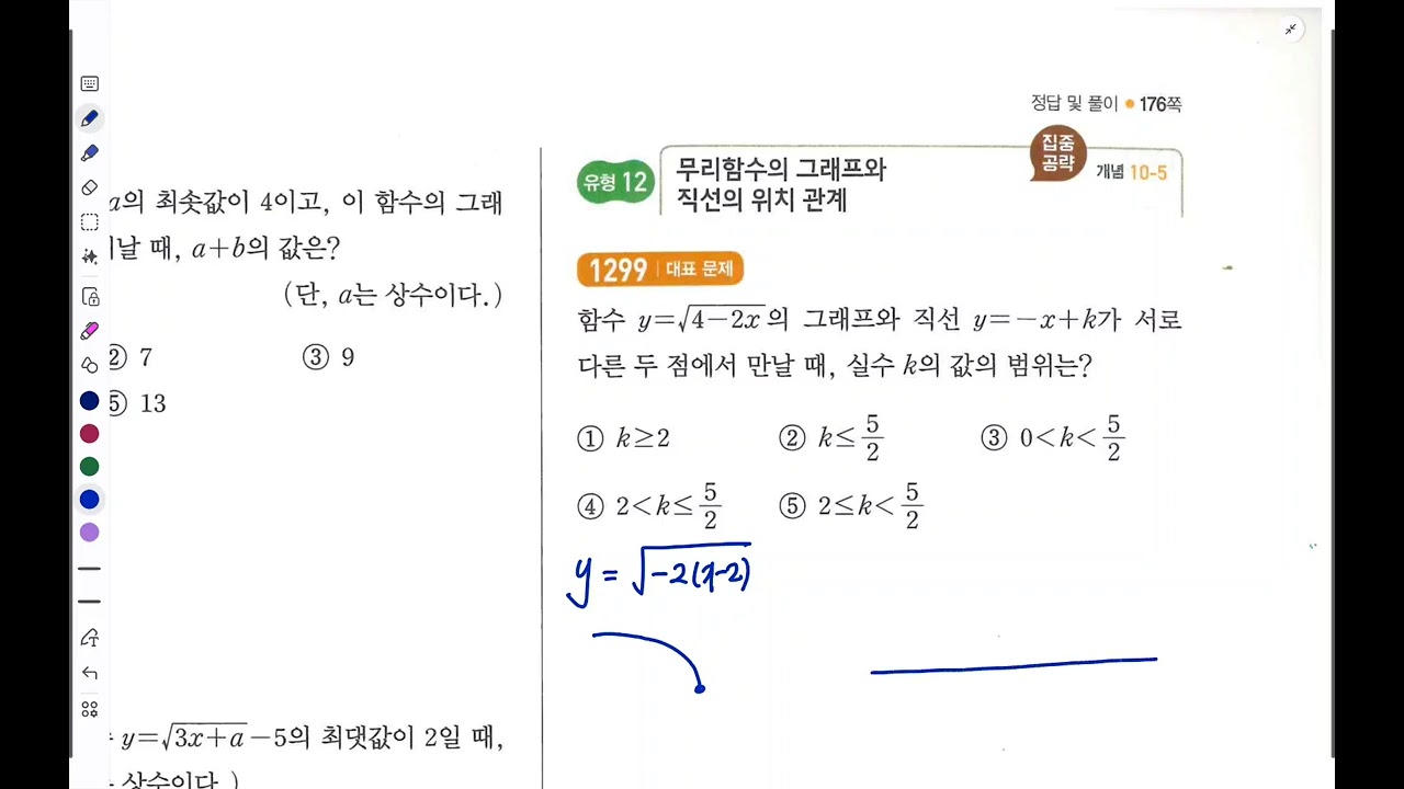 공통수학2  쎈 192~197  대표문제+ 난이도상 풀이