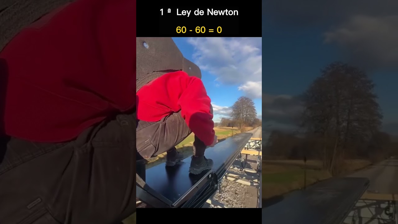 Ejemplo visual de la la Primera Ley de Newton y la Inercia.