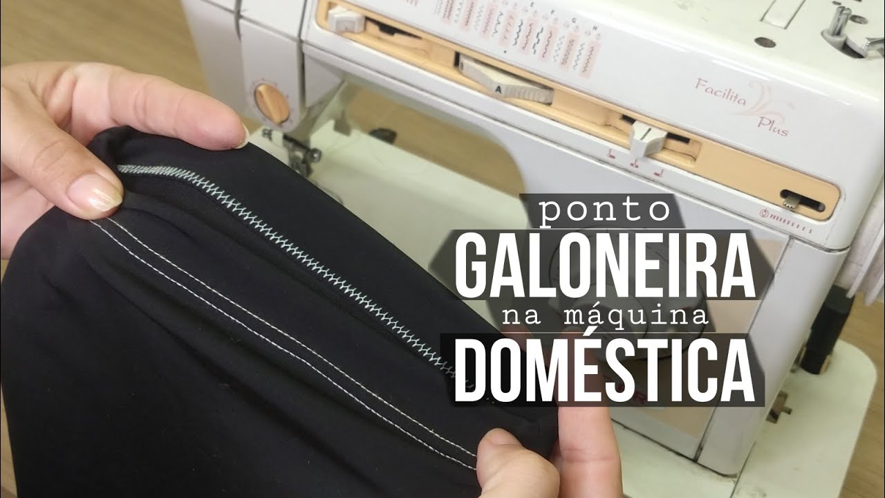 costurando malha agulha dupla na máquina doméstica