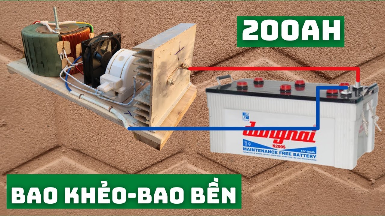 Chế Ổn Áp Lioa 2kva Thành Cục Sạc Bình Ắc Quy 200ah Bao Ngon