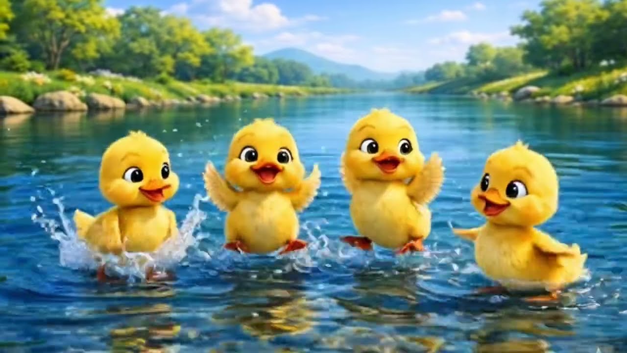 Five Little Ducks 🦆 | Cute Baby Duck Song for Kids | Nursery Rhymes & Kids Songs