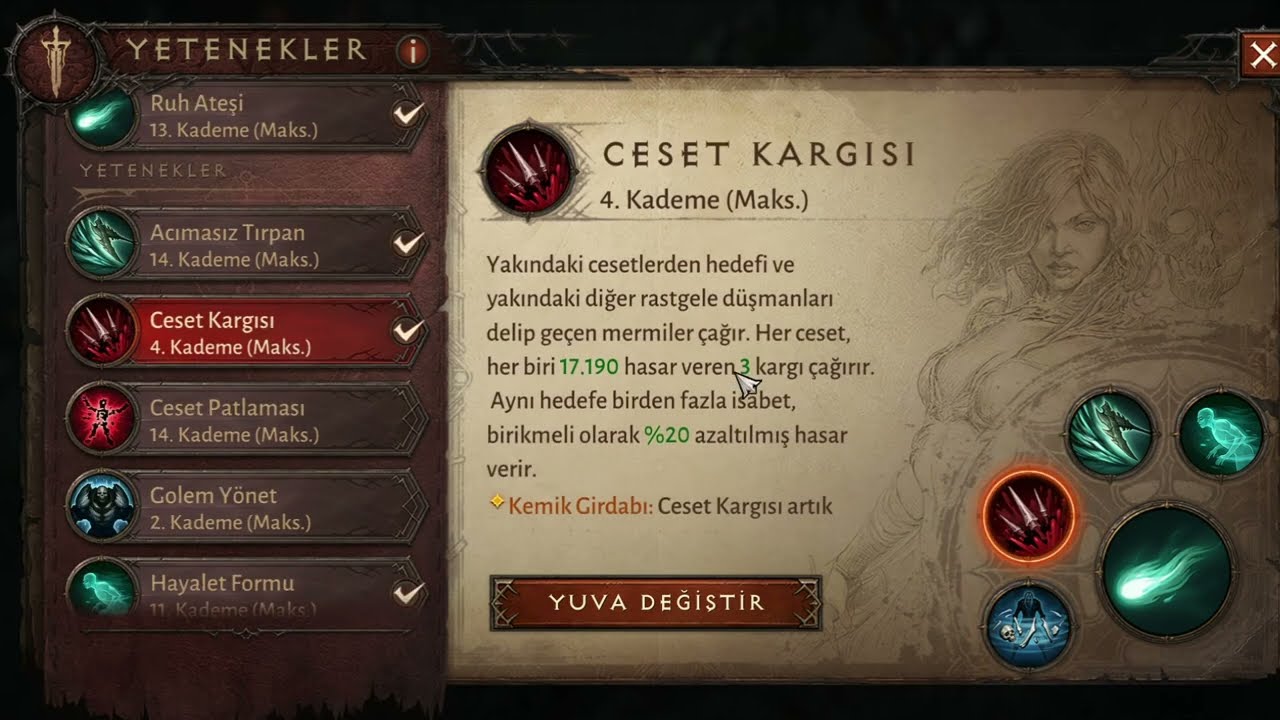 Ölüm Büyücüsü Farm ve Destek Buildleri (Necromancer Farm+Support) Diablo İmmortal - Türkçe Rehber