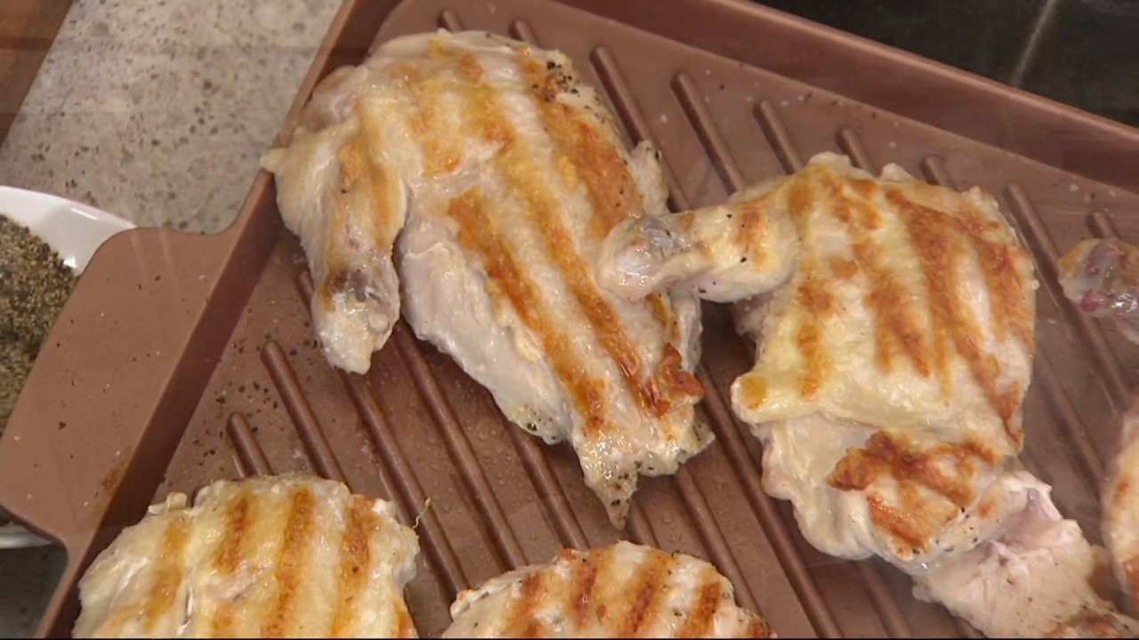 Copper Chef 12" x 12" Choice of Grill or Griddle with Glass Press on QVC