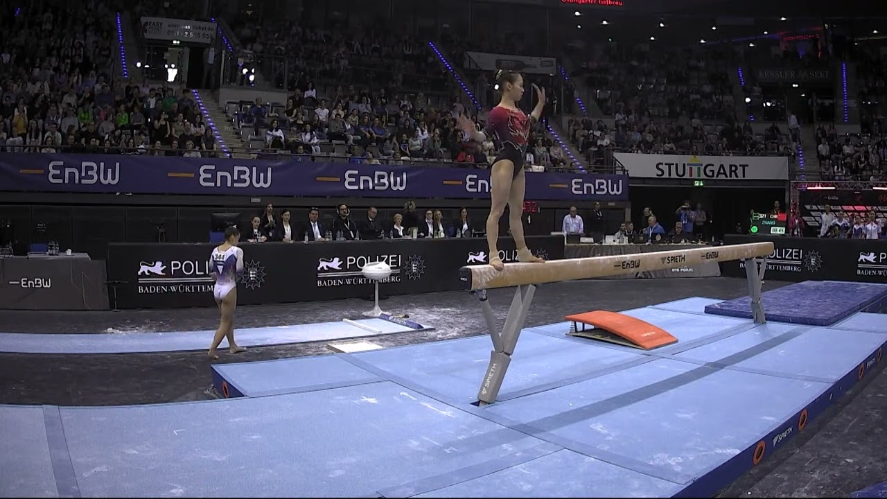 Jin Zhang China Schwebebalken - EnBW DTB Pokal 2024 Stuttgart - Team Challenge Frauen