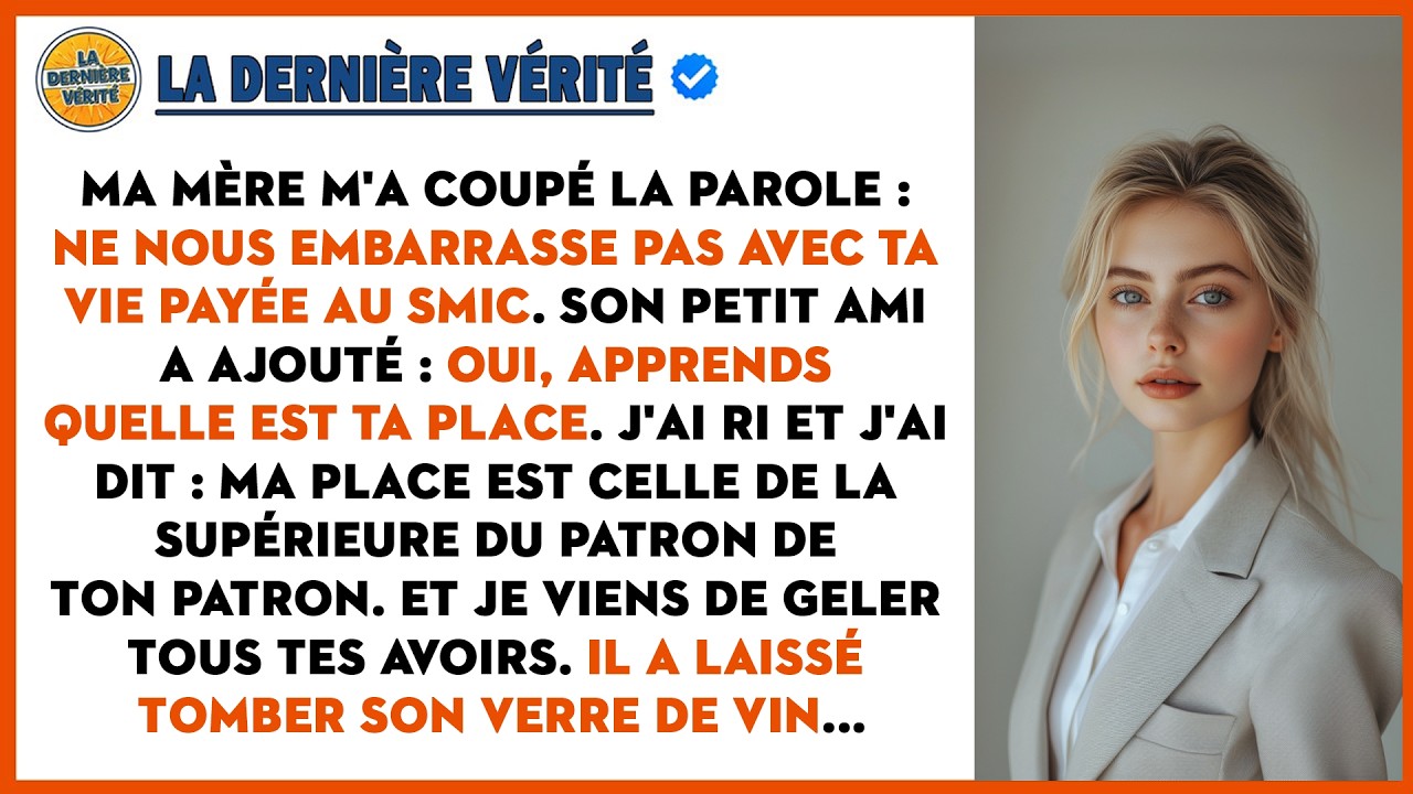 Ma Mère Se Moquait De Ma 'vie Au Smic', J'ai Souri : 'je Suis La Patronne De Ton Patron' Et J'ai...