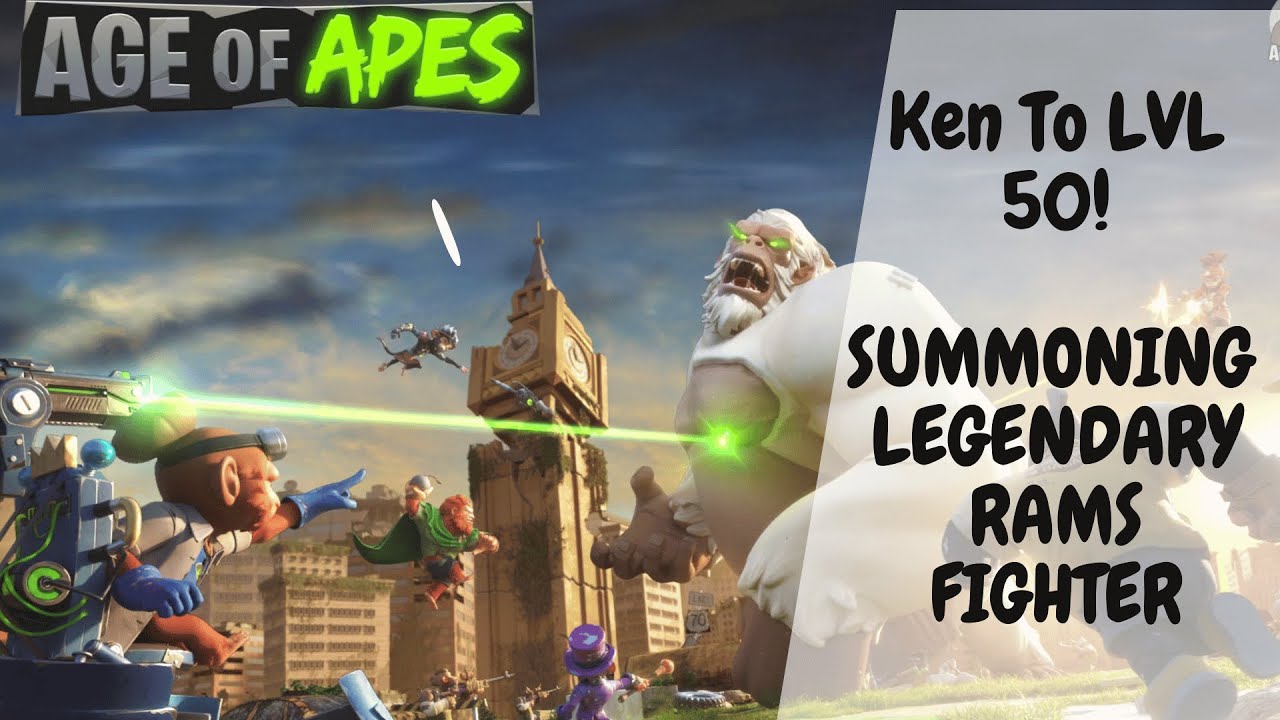 AGE OF APES - GIVEAWAY - SUMMONING LEGENDARY FIGHTER AND UPGRADING TO LEVEL 30 - KEN TO LEVEL 50!