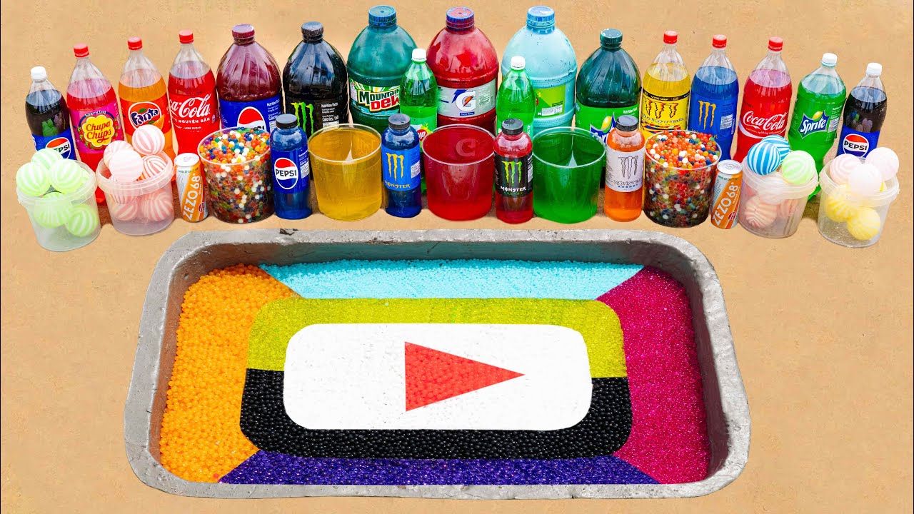 How to Make Giant YouTube Silver Button Sand Pit with Coca Cola, Pepsi & Mentos