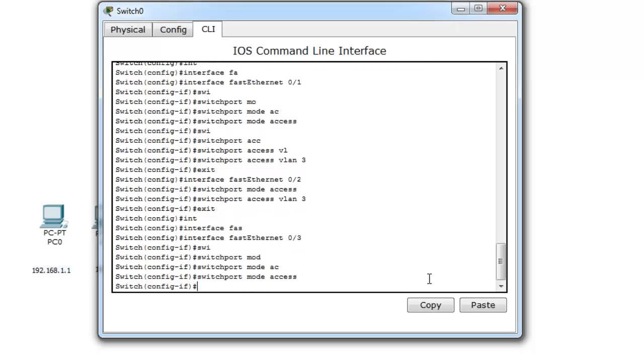Configuration de Vlan sur switch Cisco