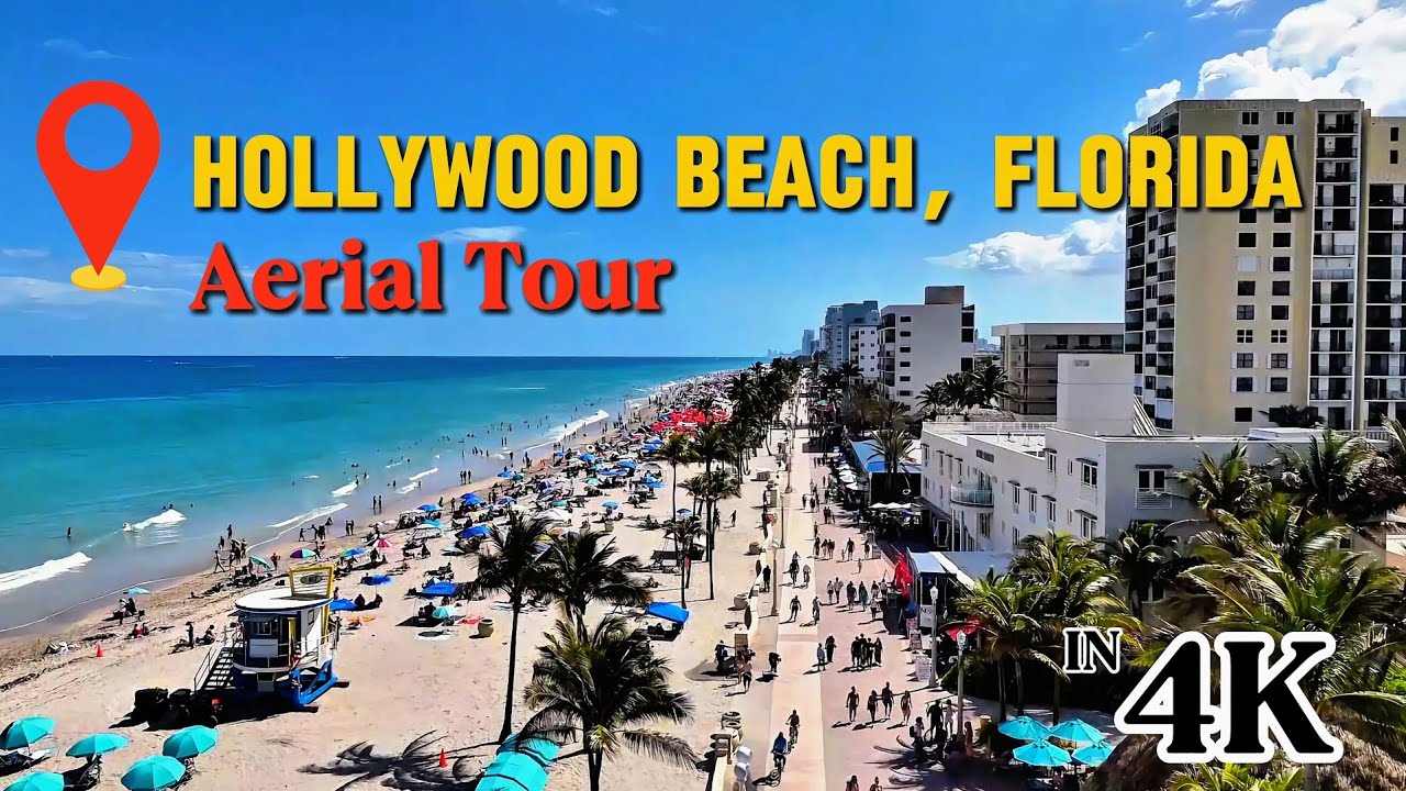 Stunning 4K Aerials of Hollywood Beach, Florida