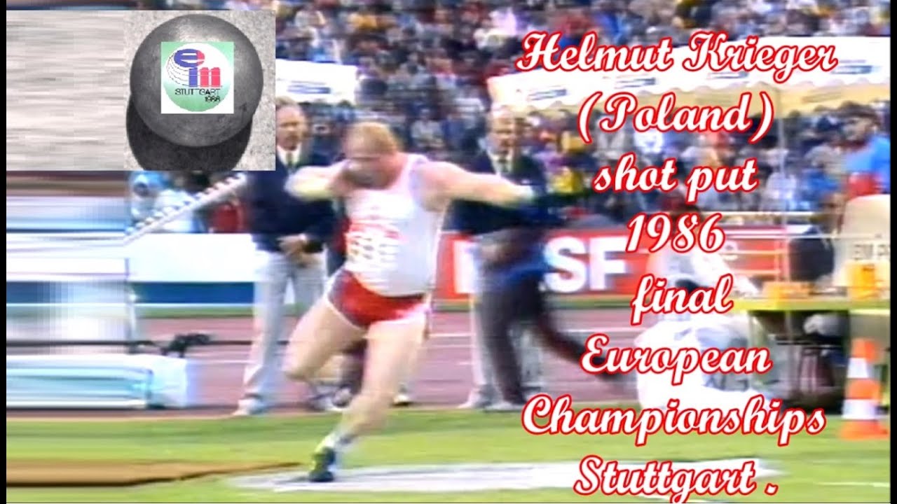 Helmut Krieger (Poland) shot put 1986 final European Championships Stuttgart .