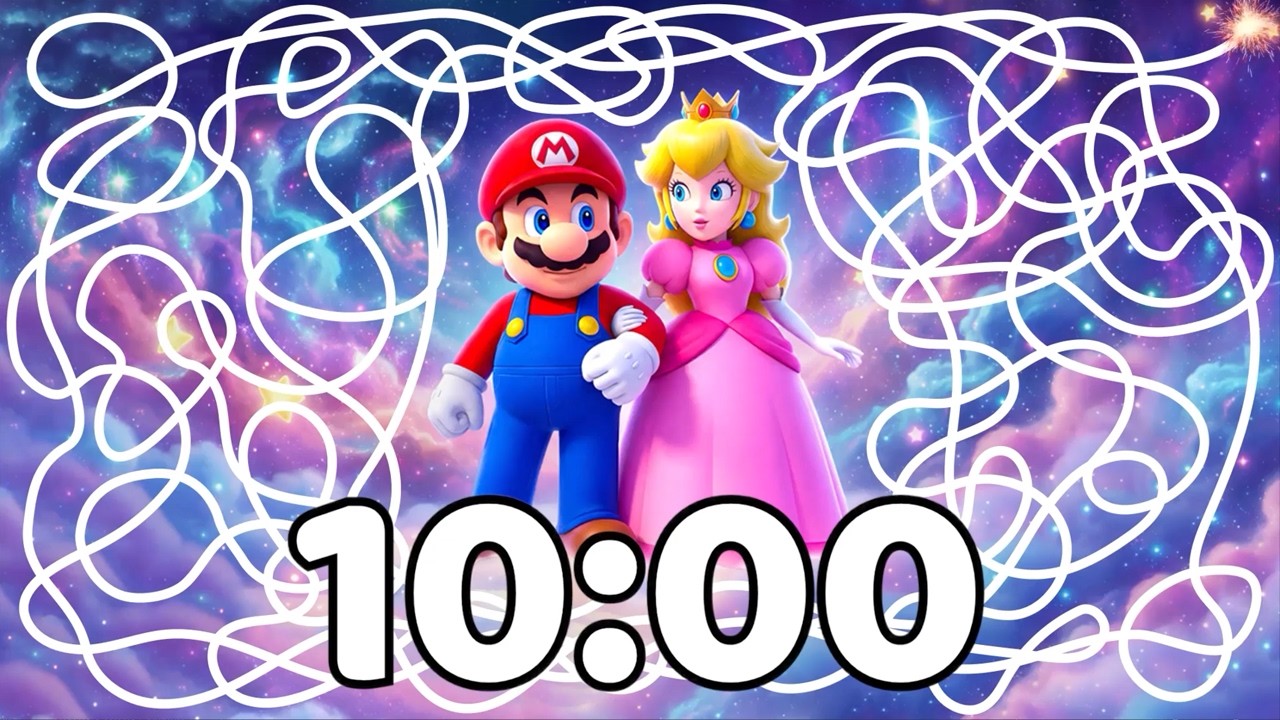 10 Minute Timer 💥 | Super Mario Galaxy Timer ft. Peach 👑 | Explosive Countdown Surprise!