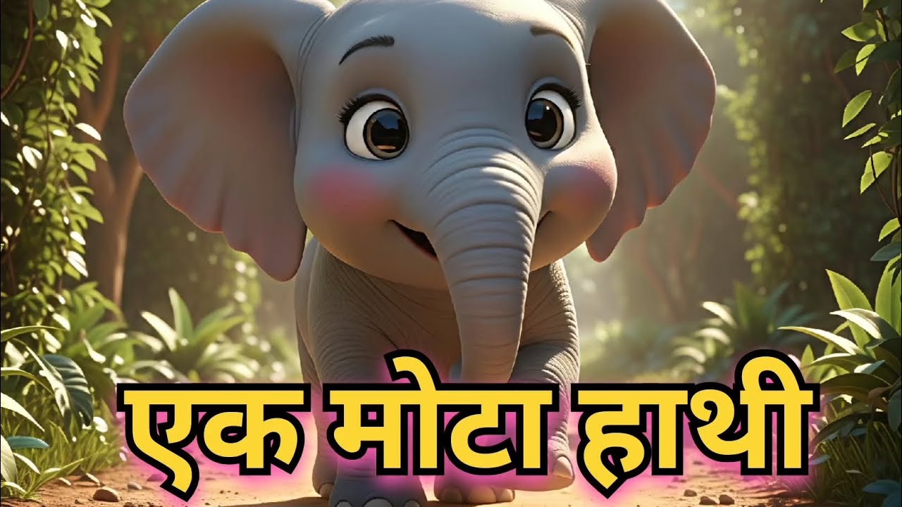 एक मोटा हाथी 🐘,Ek Mota Hathi Ghumne Chala | Ek Mota Hathi Rhyme | Hindi Rhymes for Kids