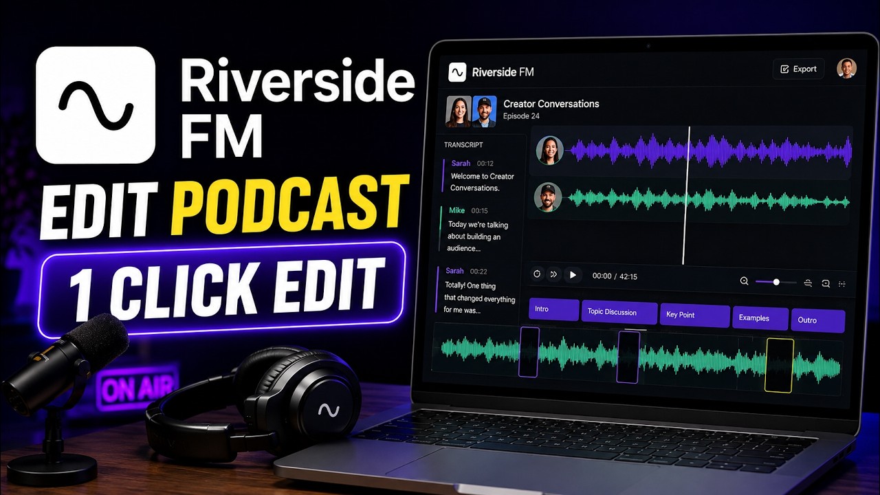 How to edit a podcast episode with 1 click using AI tool in Riverside fm?
