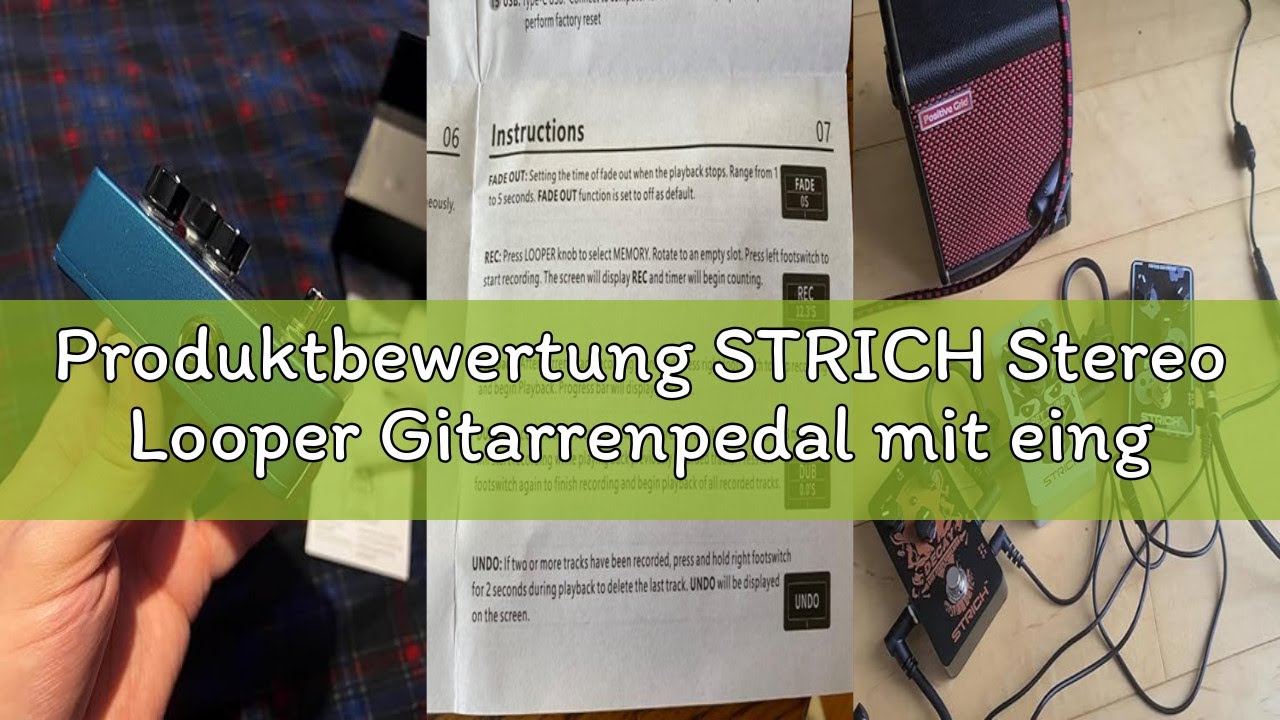 Produktbewertung STRICH Stereo Looper Gitarrenpedal mit eingebautem Drumcomputer, 100 Drum-Patterns,