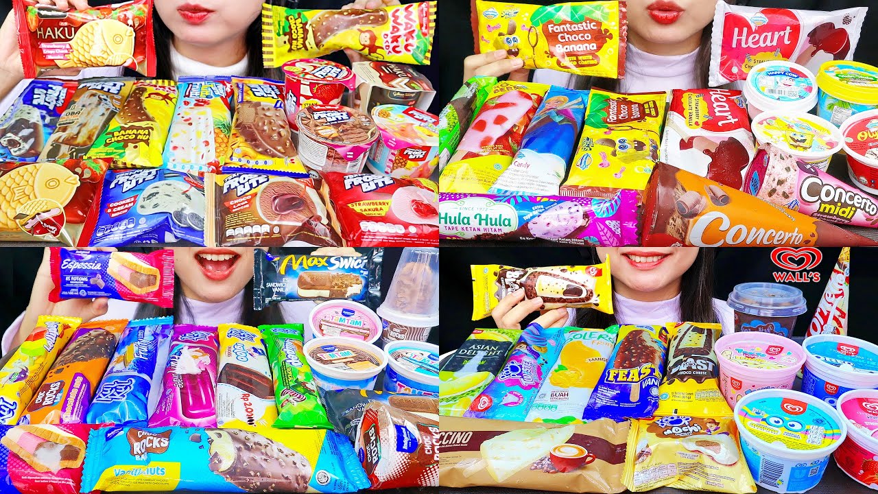 KOMPILASI ASMR ES KRIM 🍦 GLICO WINGS VS CAMPINA VS WALL'S VS INDOFOOD 🍨 KAMU TIM ES KRIM APA ??