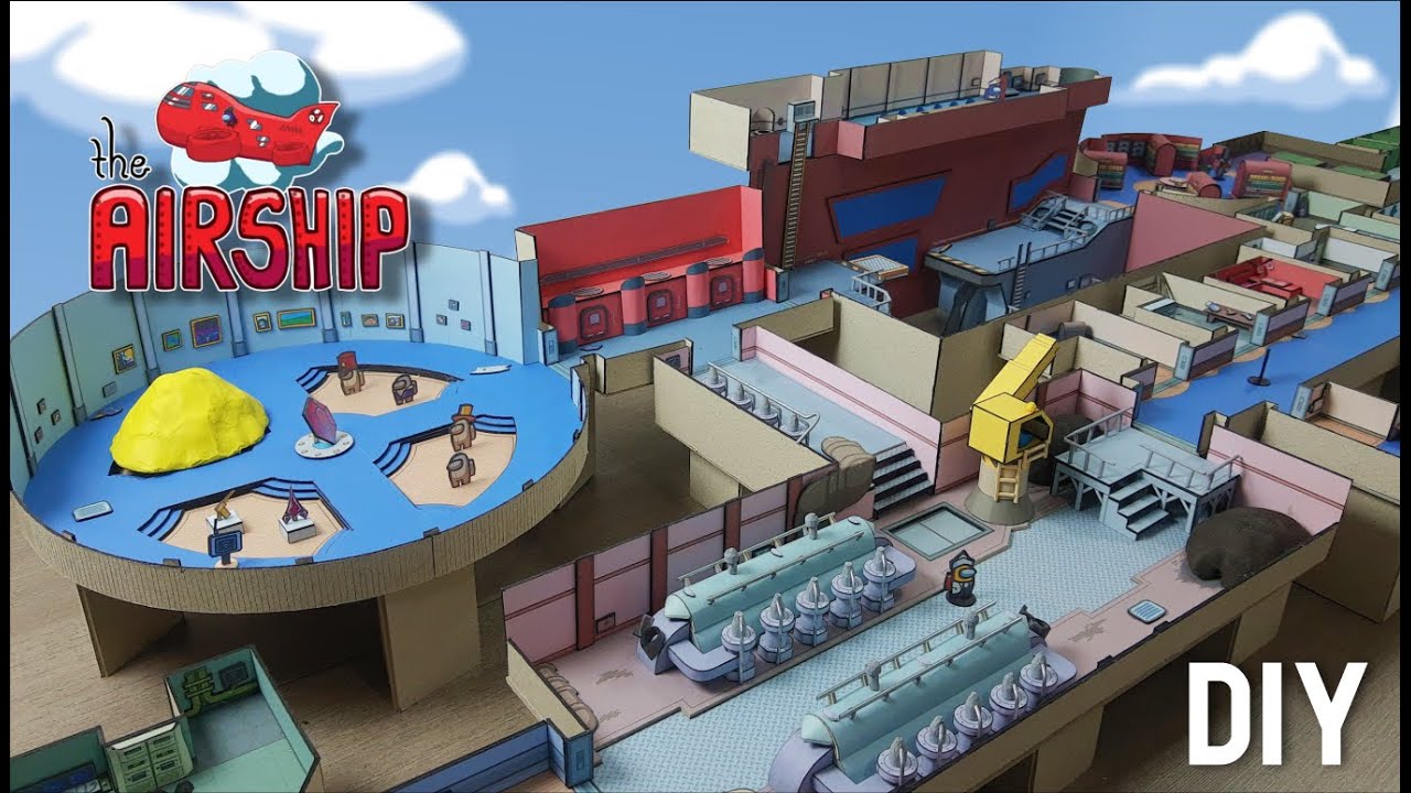 Making THE AIRSHIP (Among Us) FULL MAP with Cardboard and Polymer clay