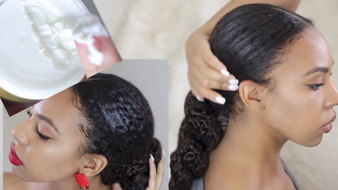 How I Moisturize and SLEEK my Natural Hair with Shea Butter! Shea Butter is the new Eco Styler!