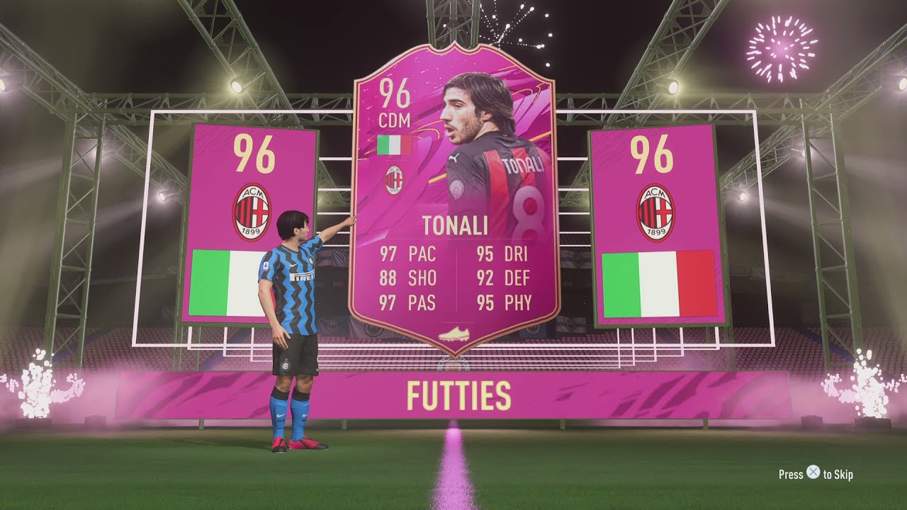 Sandro Tonali Futties card reveal in FIFA 21