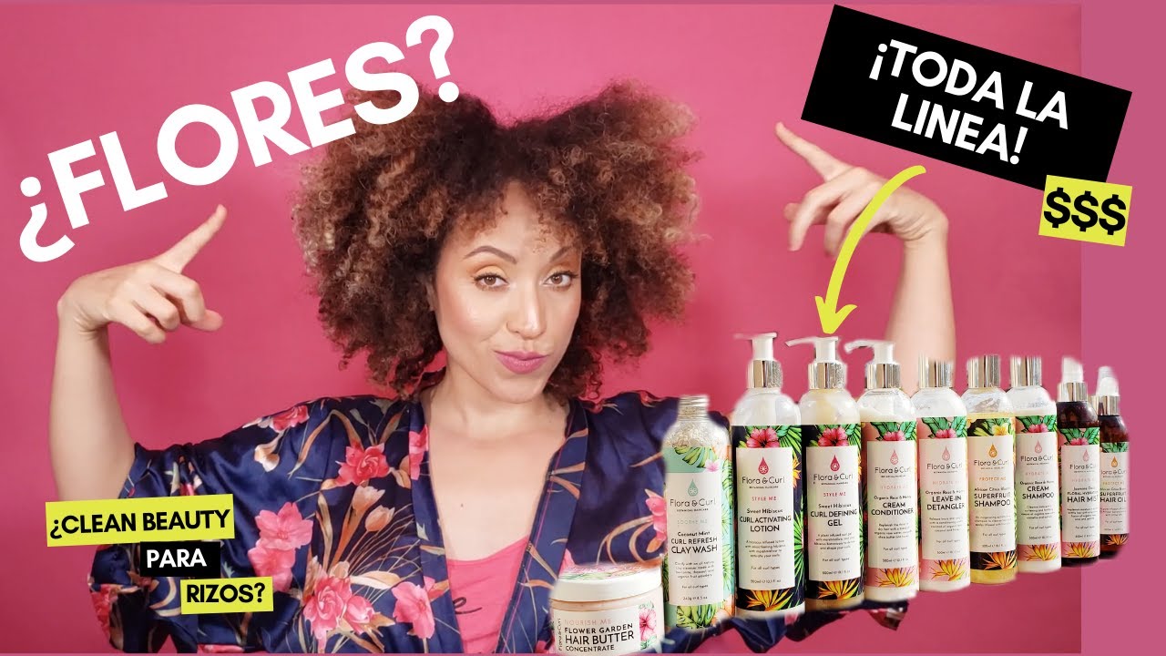 TODA LA LINEA DE FLORA & CURL 🌸 ¿FUNCIONA? RESEÑA| Curly Erika Avilés