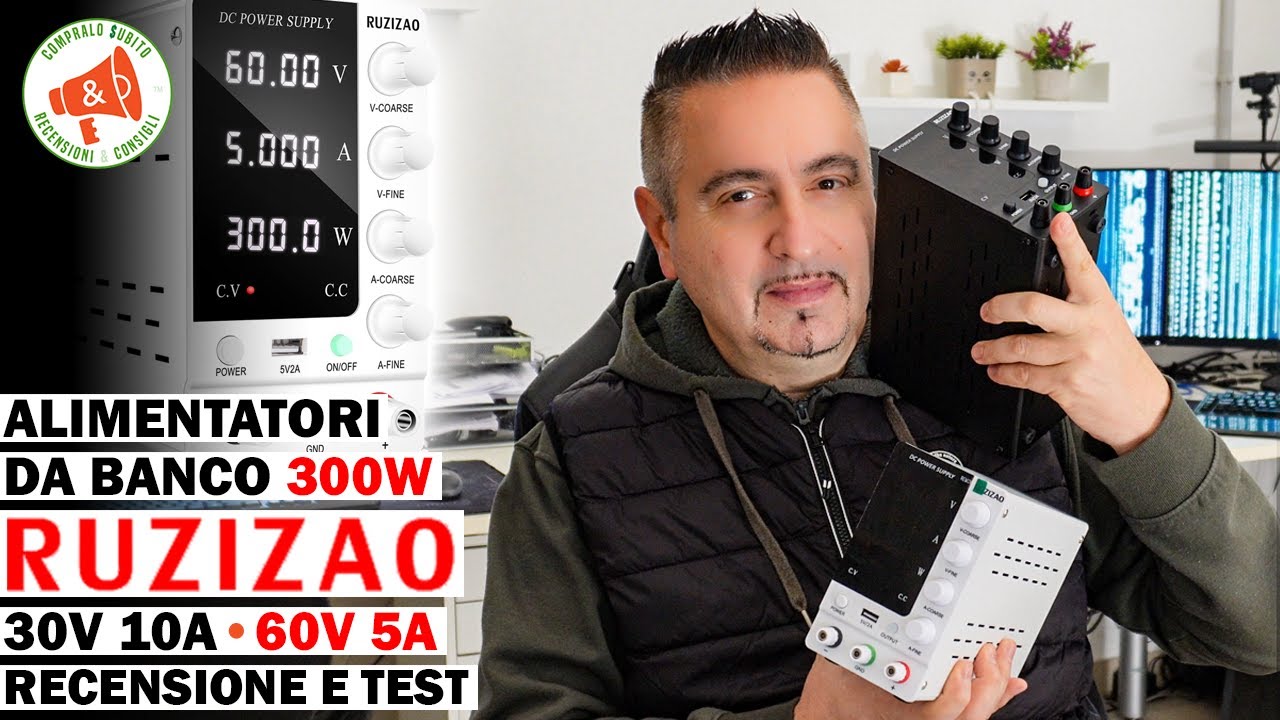Alimentatore da Banco: recensione e test 30V 10A e 60V 5A (RUZIZAO SPS-C3010 SPS-C605 300W) #ruzizao
