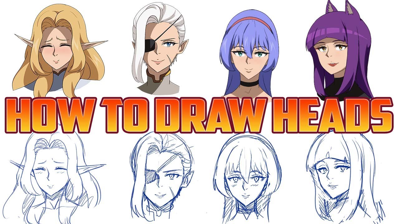 How to Draw Anime Heads | 3 Easy Methods (Vaygren LT Characters)